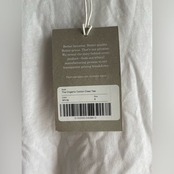 New Everlane Women Organic Cotton Tee Shirt White Size Small - Picture 4 of 8